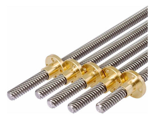 Varilla Roscada T8 Avance 8mm Paso 8mm Largo 600mm con Tuerca