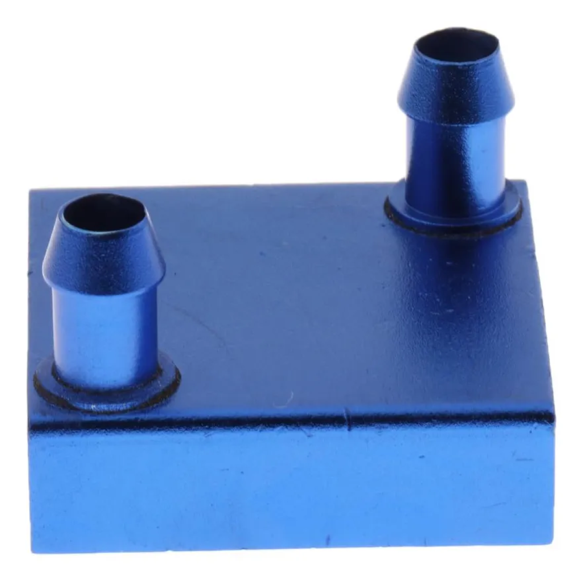 Bloque de refrigeración por agua de aluminio 40x40x12mm  perpendicular  nozzles blue