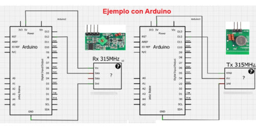 Modulo RF Transmisor y Receptor 315Mhz Radiofrecuencia