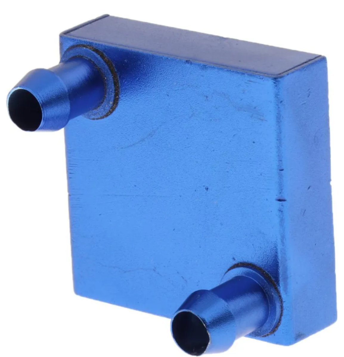 Bloque de refrigeración por agua de aluminio 40x40x12mm  perpendicular  nozzles blue
