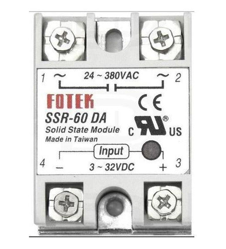 Modulo rele de estado sólido 60A 24v-380v 40 a 250 V SSR-60DA 3-32v Dc A Ac