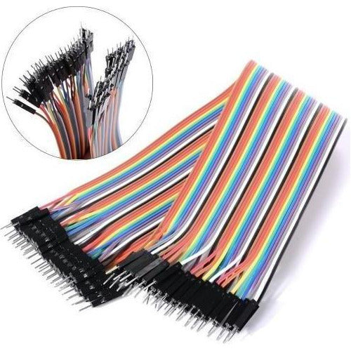 40 Cables Dupont Jumper 30cm 2.54 mm Macho a Macho
