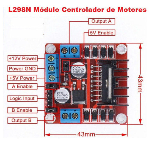 L298N Módulo Controlador de Motores Puente H