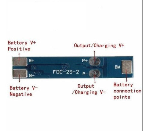 Cargador Batería Ion Litio 18650 2S 7.4 8.4V 3A BMS PCM