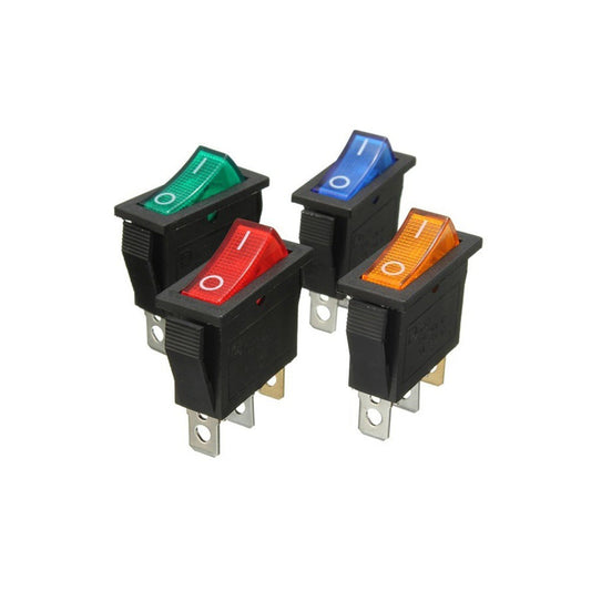 Interruptor rojo con luz KCD3 de 3 pines, 16 A/250V-20A/125V para barco maquinaria arduino