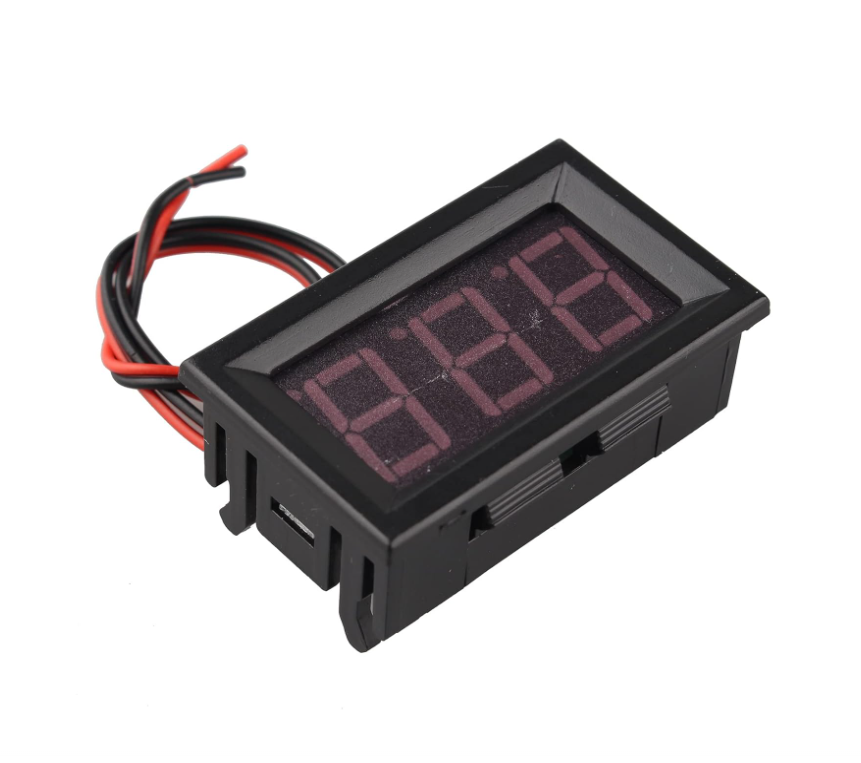 Voltímetro digital de 2 cables,  4,5 V-30 V CC, 0,56" LED Rojo y Verde